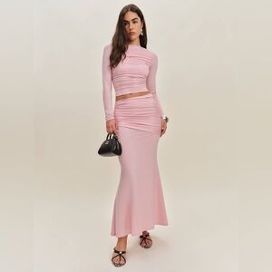 Reformation Emi Knit Two Piece Pink - Size M